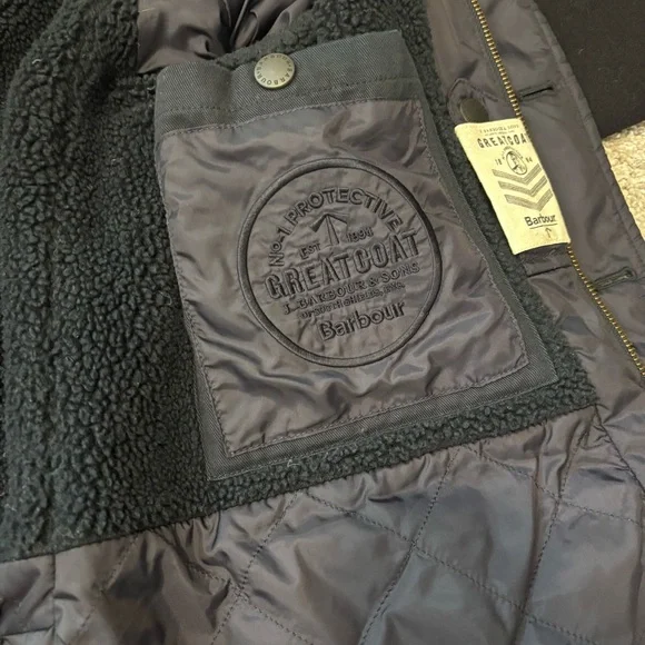 Barbour Barkston Deep Navy Wool Blend Men’s Jacket Small to Medium Heritage - Picture 7 of 16